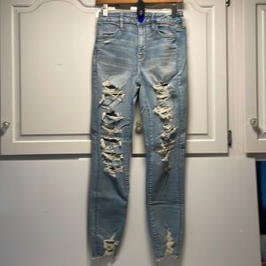 American Eagle High Rise Stretch Distressed Jeggings! NWT